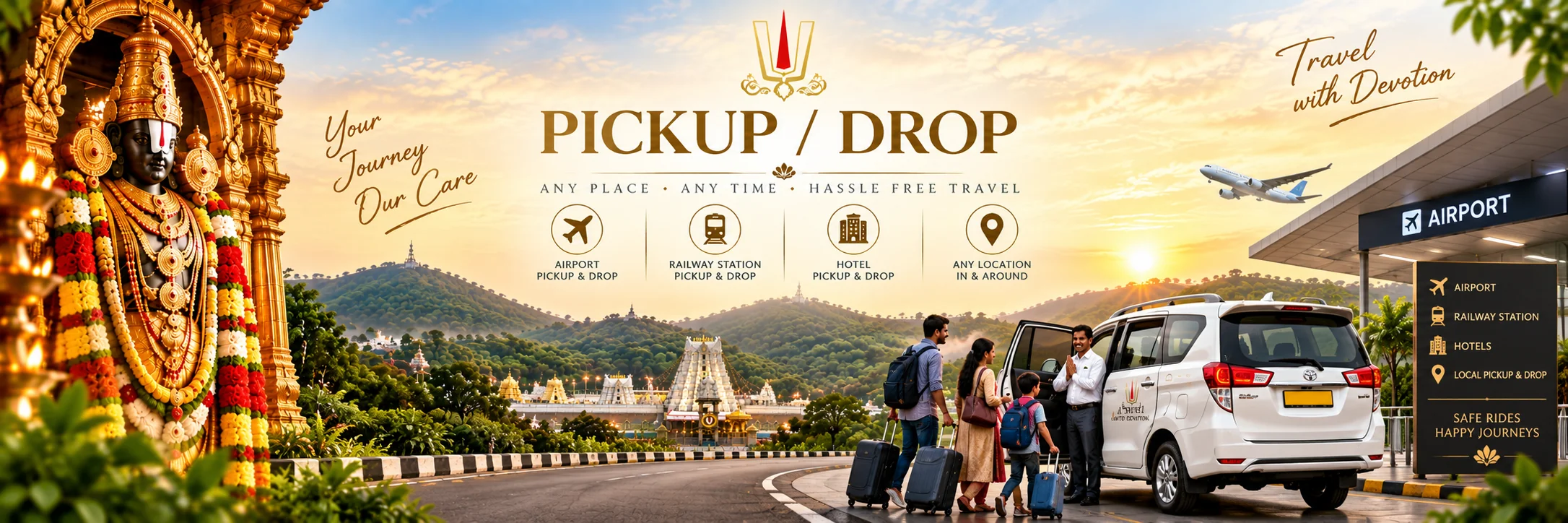 Praveen Travels Pickup and Drop Services Banner